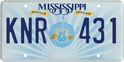 MS license plate KNR431