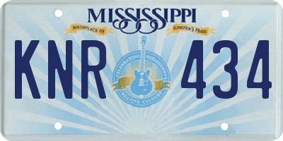 MS license plate KNR434
