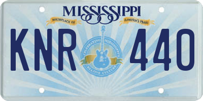 MS license plate KNR440
