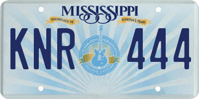 MS license plate KNR444