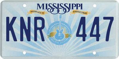 MS license plate KNR447