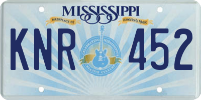 MS license plate KNR452