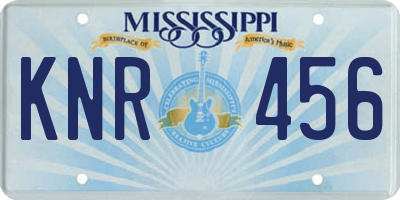 MS license plate KNR456