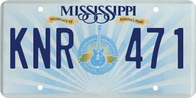 MS license plate KNR471