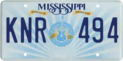 MS license plate KNR494