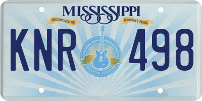 MS license plate KNR498