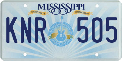 MS license plate KNR505