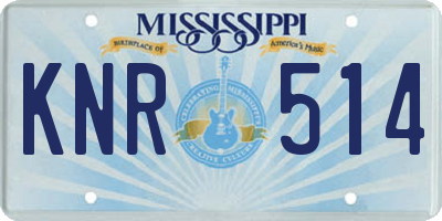 MS license plate KNR514