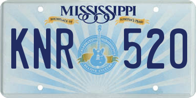 MS license plate KNR520