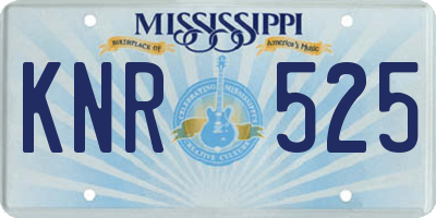 MS license plate KNR525