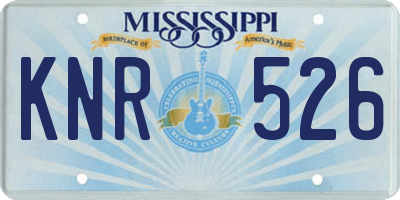 MS license plate KNR526