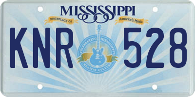 MS license plate KNR528