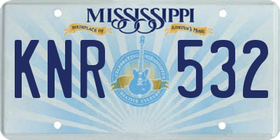 MS license plate KNR532