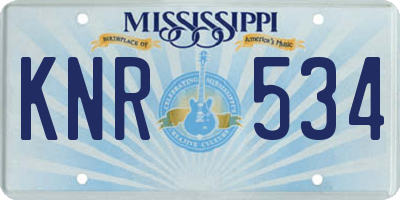 MS license plate KNR534