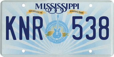 MS license plate KNR538
