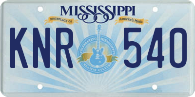 MS license plate KNR540