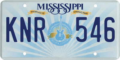 MS license plate KNR546