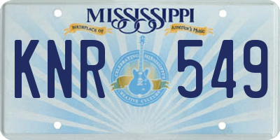 MS license plate KNR549