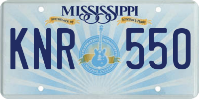 MS license plate KNR550
