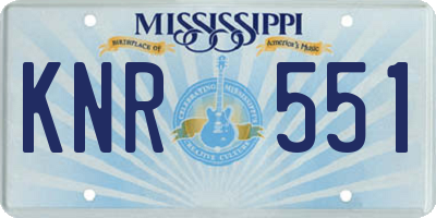MS license plate KNR551