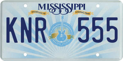 MS license plate KNR555