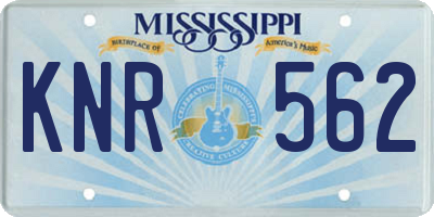 MS license plate KNR562