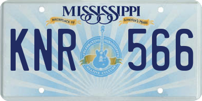 MS license plate KNR566