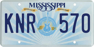 MS license plate KNR570