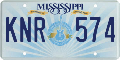 MS license plate KNR574
