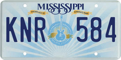 MS license plate KNR584