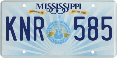 MS license plate KNR585