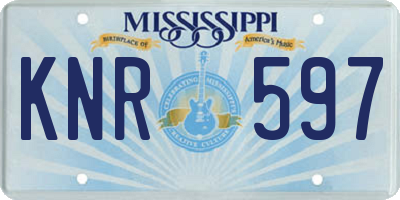 MS license plate KNR597