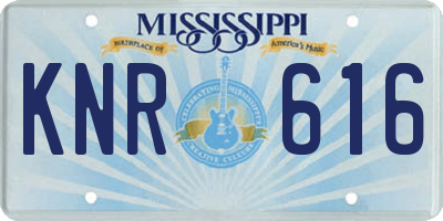 MS license plate KNR616
