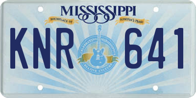 MS license plate KNR641
