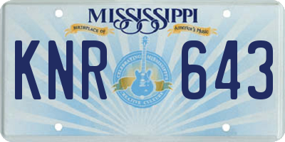 MS license plate KNR643