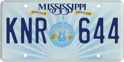 MS license plate KNR644