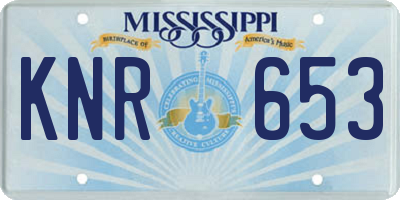 MS license plate KNR653
