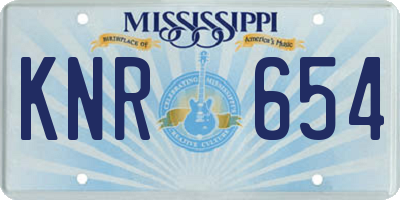 MS license plate KNR654