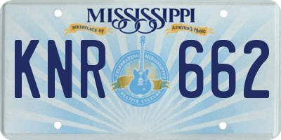 MS license plate KNR662