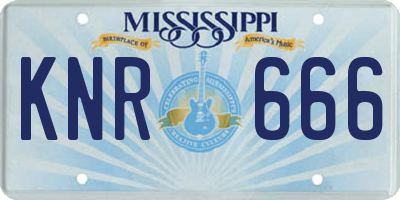 MS license plate KNR666