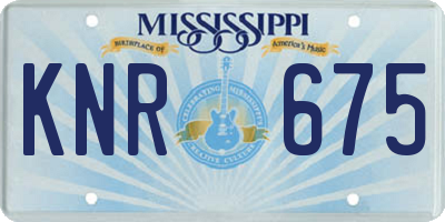 MS license plate KNR675