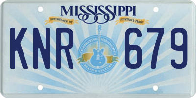 MS license plate KNR679