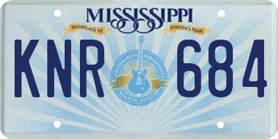 MS license plate KNR684