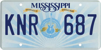 MS license plate KNR687