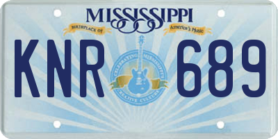 MS license plate KNR689
