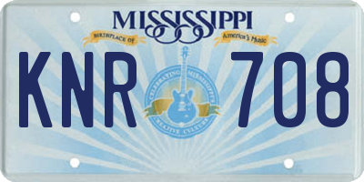 MS license plate KNR708