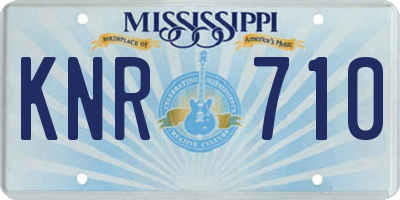 MS license plate KNR710