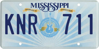 MS license plate KNR711
