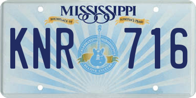 MS license plate KNR716