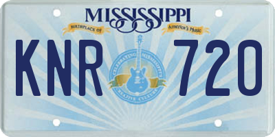 MS license plate KNR720